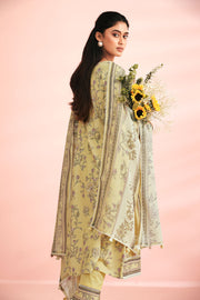 Yellow Cotton Hand Block Print Daily Wear Salwar Suit